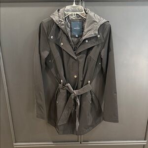 Nautica Women's Black Trench Coat with Hood